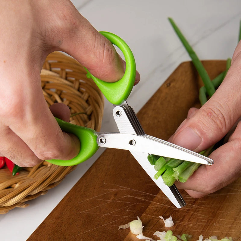 Muti-Layers Kitchen Scissors Stainless Steel Vegetable Cutter