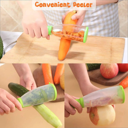 Vegetable Peeler with Container Stainless Steel Kitchen Gadget Peeler Potato Peelings Julienne Peeler for Veggies and Fruits