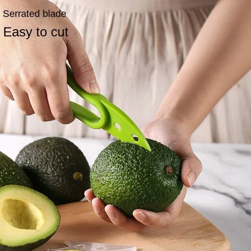 3 In 1 Avocado Slicer Shea Corer Butter Fruit Peeler C