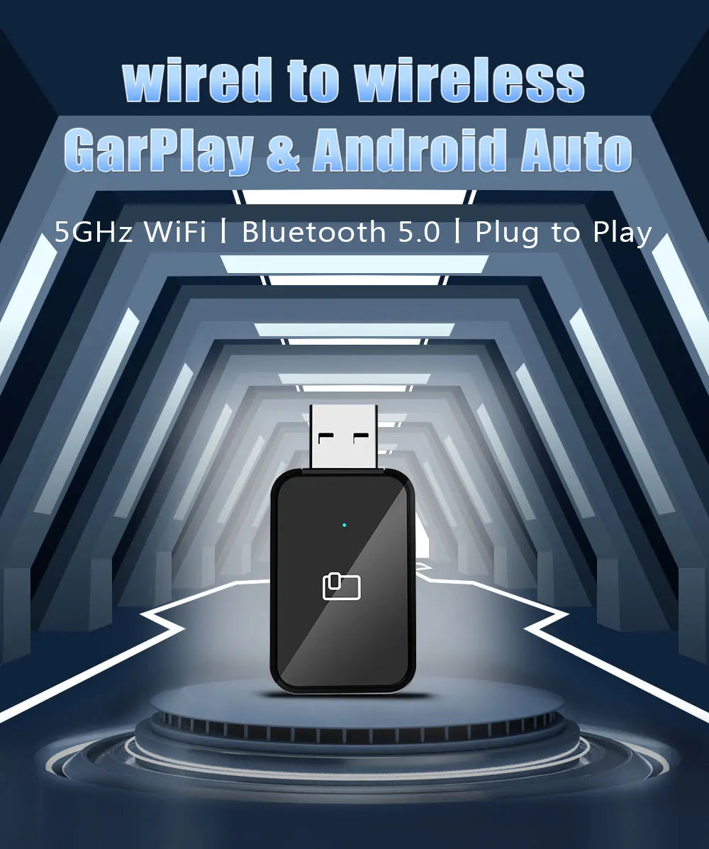 Wired to Wireless CarPlay Adapter for any car