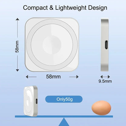 Magnetic Wireless Charger with Carabiner Portable Charger Adapter Travel Charging Station