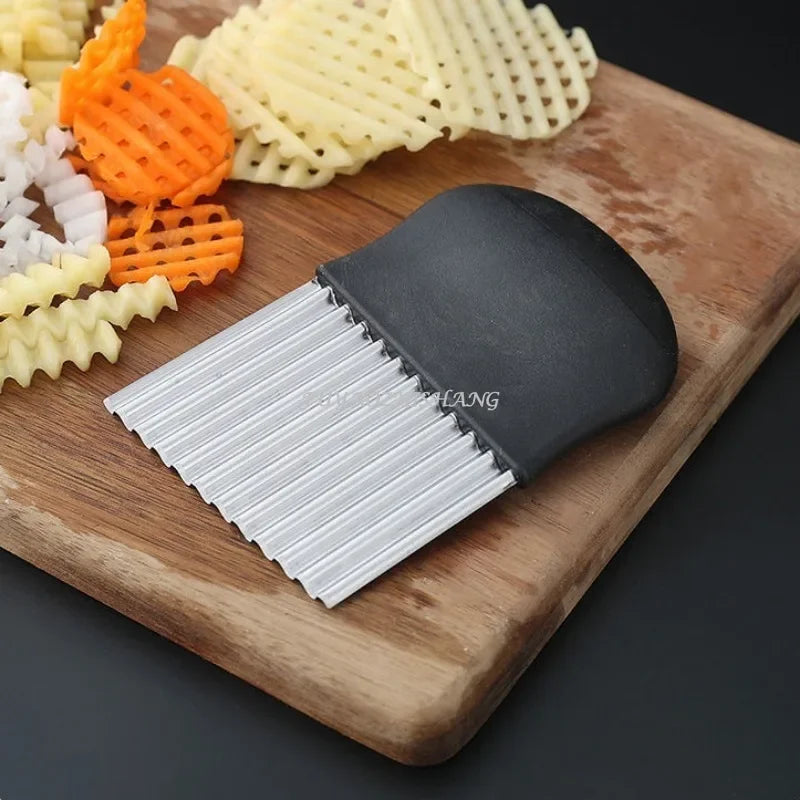 Vegetable Fruit Crinkle Wavy Kitchen Knife Cutter Chopper French Fry Maker Tools Gadget